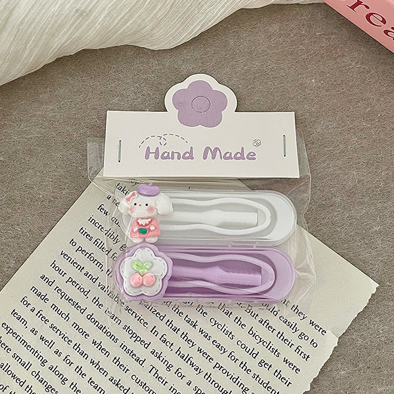 Cute Purple Dog Contact Lens Clip