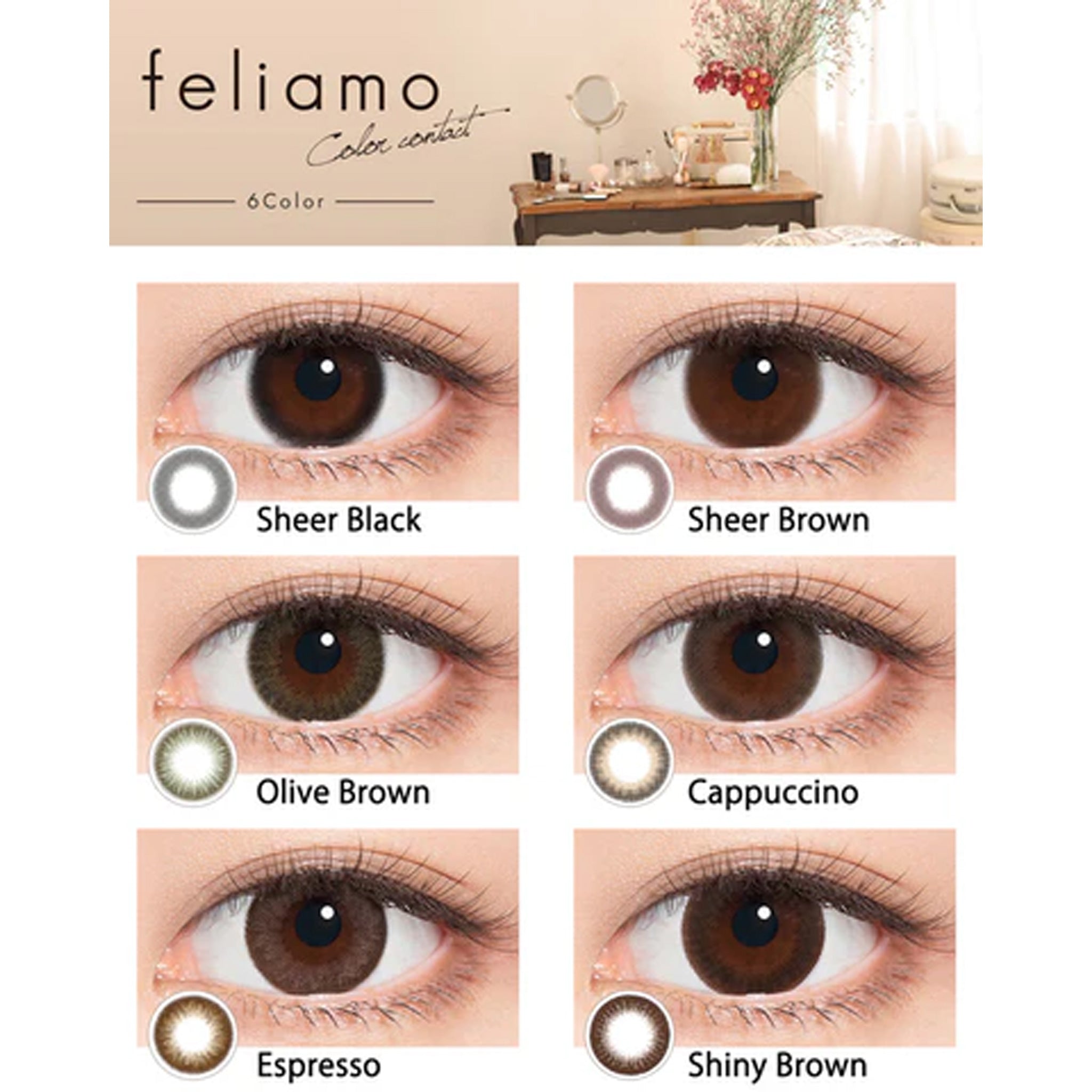 Feliamo 1Day Contact Lenses-Espresso 10pcs