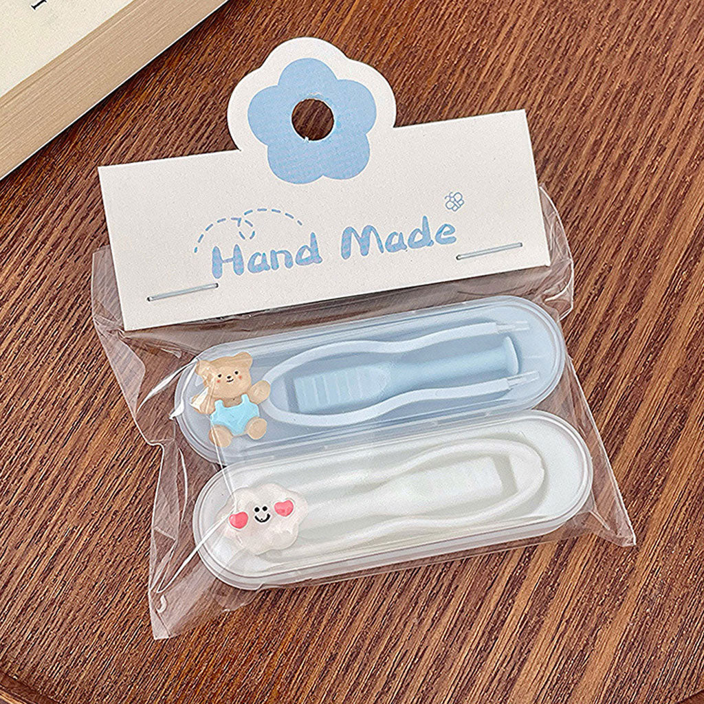 Cute blue and white contact lens case